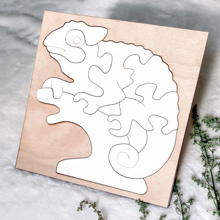 Zweifarbiger Montessori-Einlage aus Holz für Kinder - CHAMÄLEON PAPPEL | SENTOP