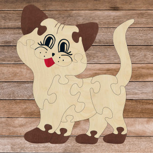 Montessori Holzeinsatz für Kinder - KATZE | SENTOP 2