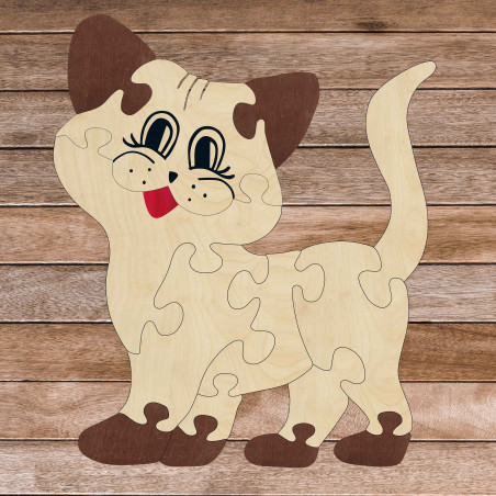Montessori Holzeinsatz für Kinder - KATZE | SENTOP
