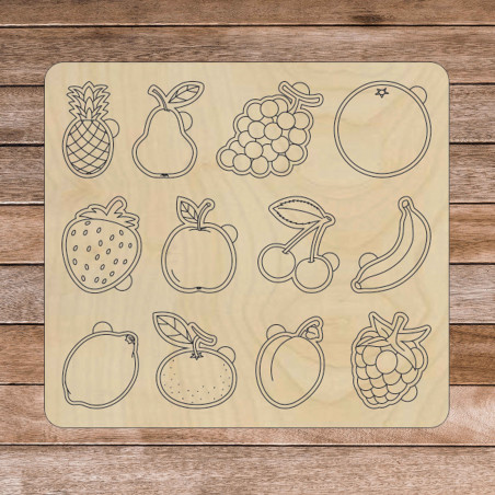 Holzeinsatz montessori für Kinder - OBST | SENTOP