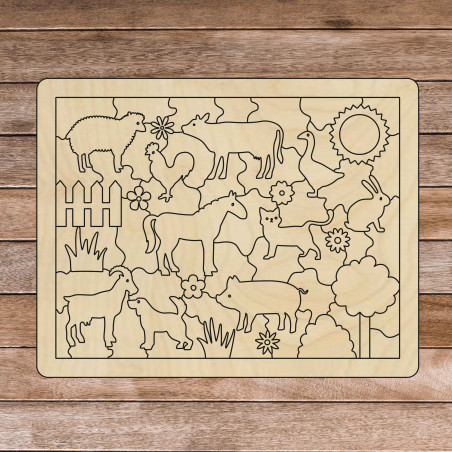 Montessori-Holz-Sinneshilfe - Nutztiere | SENTOP H018 Pappel