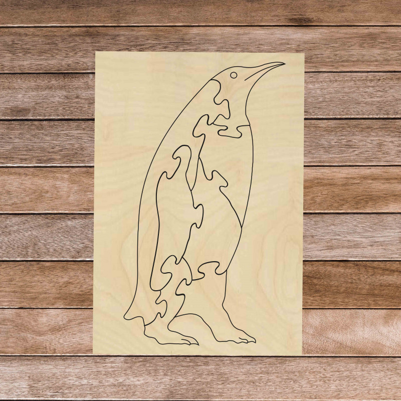Montessori-Lernpuzzle aus Holz - Pinguin |...