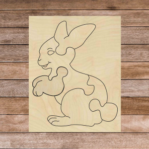 Montessori-Lernpuzzle aus Holz - Hase | SENTOP H020 Pappel 2