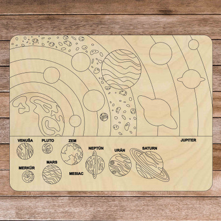 Montessori-Puzzle aus Holz - Sonnensystem 10 Teile | SENTOP