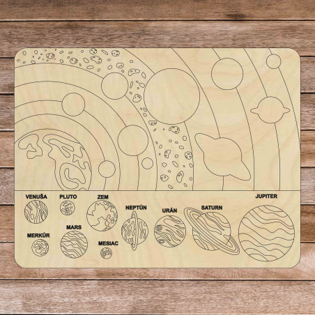 Montessori-Puzzle aus Holz - Sonnensystem 10 Teile | SENTOP