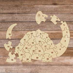 Kinderpuzzle aus Holz - Dinosaurier und Zahlen 26 Teile |... 2