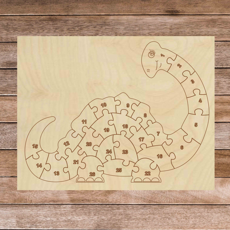 Kinderpuzzle aus Holz - Dinosaurier und Zahlen...
