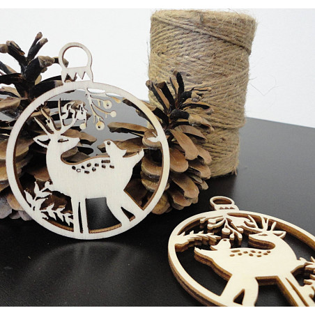 Hirsch Weihnachtsdeko aus Holz, Größe: 79x90 mm PR0009