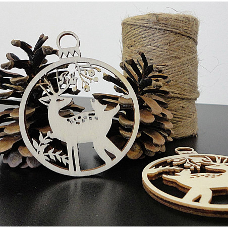 Hirsch Weihnachtsdeko aus Holz, Größe: 79x90 mm PR0009