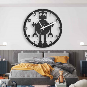 Wanduhr für Kinder mit Roboter-Motiv - MELVAR
