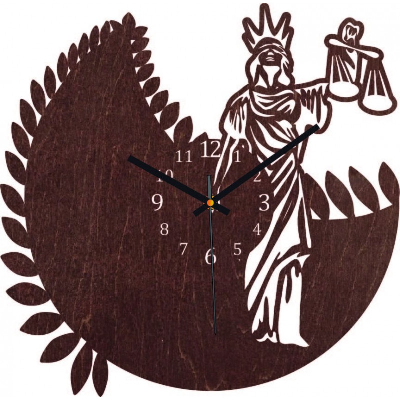 Sternzeichen-Uhr – Waage – schwarz und natur