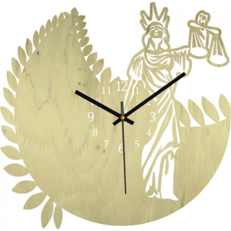 Sternzeichen-Uhr – Waage – schwarz und natur