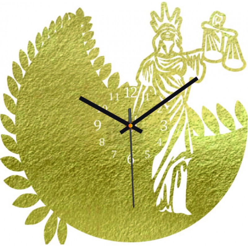 Sternzeichen-Uhr – Waage – schwarz und natur