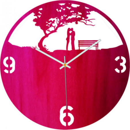 Holzwanduhr „Liebe im Park“