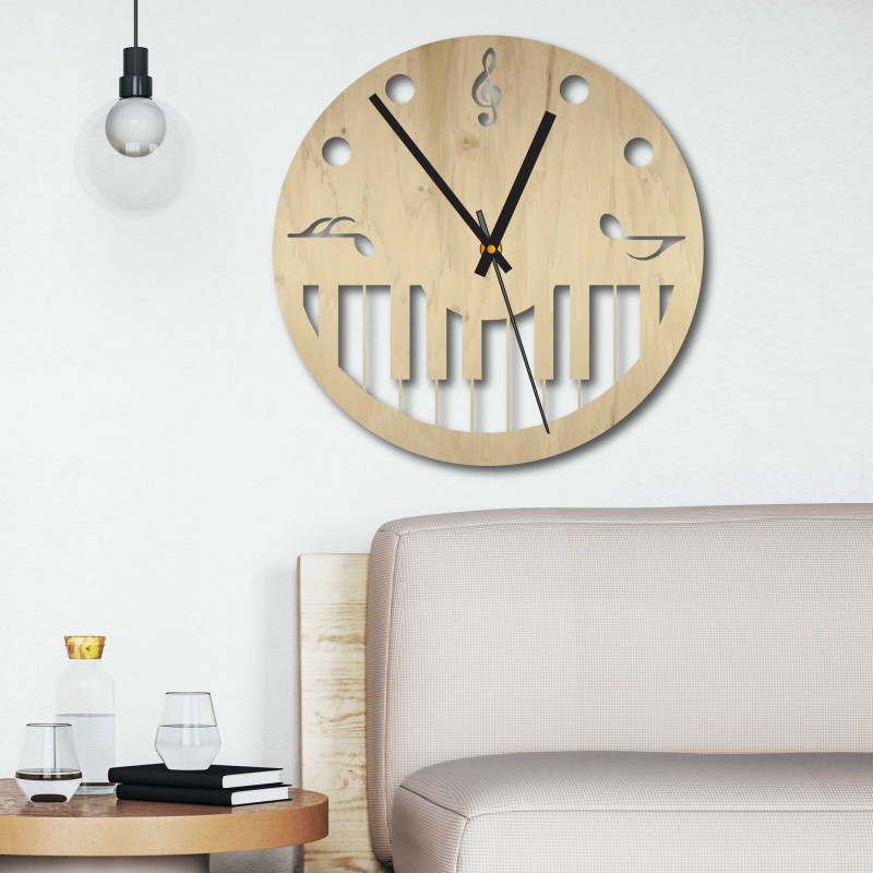 Wall Clock Noten und Klavier - HORTO