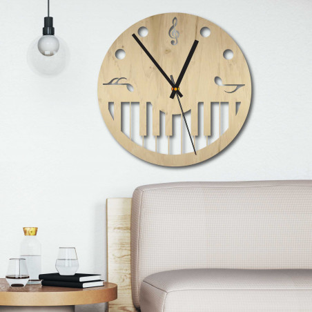 Wall Clock Noten und Klavier - HORTO