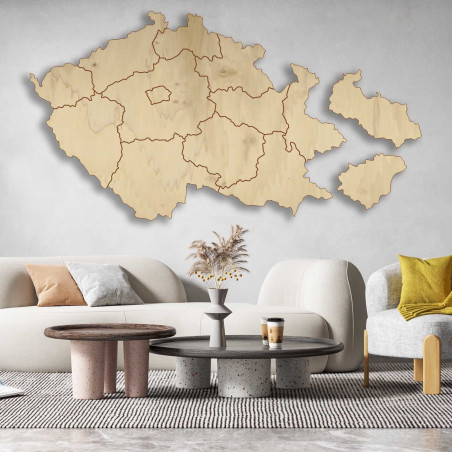 Puzzle-Wandkarte aus Holz, Tschechische Republik