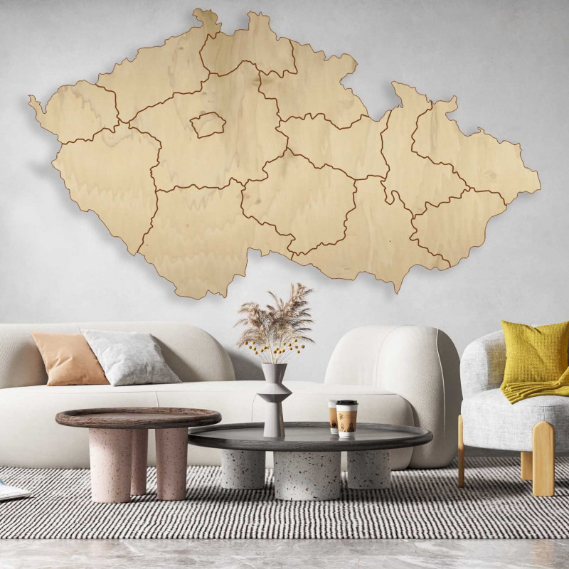 Puzzle-Wandkarte aus Holz, Tschechische Republik