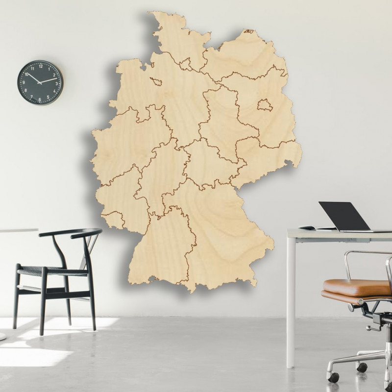 Holzwandkarte von Deutschland