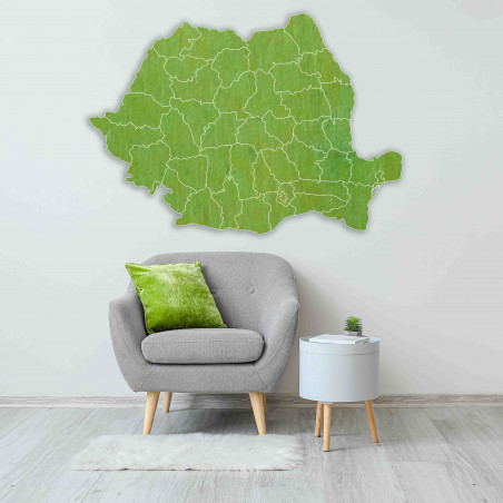 Wandkarte aus Holz Rumänien - ROMA