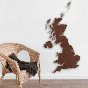 Holzkarte an der Wand Großbritannien | SENTOP