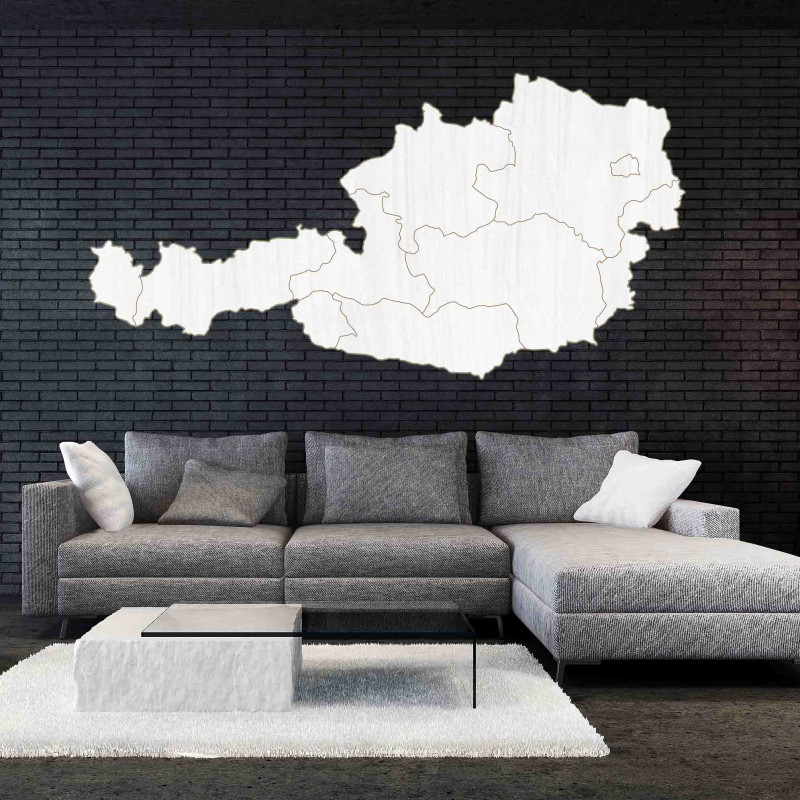 Holzkarte an der Wand von Österreich - 10 Stück...