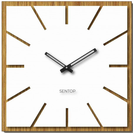 Moderne Wanduhr aus HDF in Eichenoptik mit leisem Uhrwerk