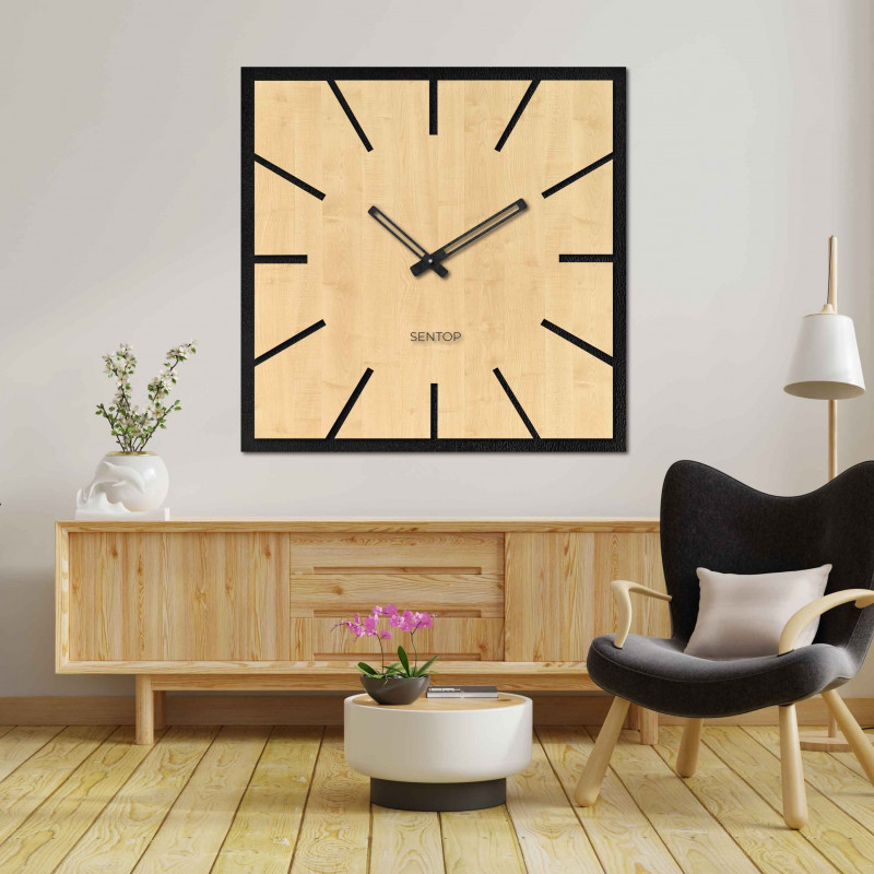 Holzwanduhr aus HDF AHORN - bis 50 x 50 cm |...