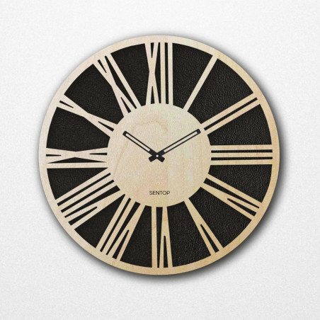 Wanduhr aus Holz mit römischen Ziffern - SONTA