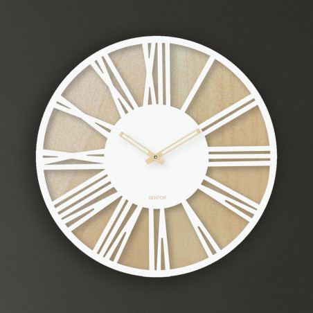Wanduhr aus Holz mit römischen Ziffern - SONTA