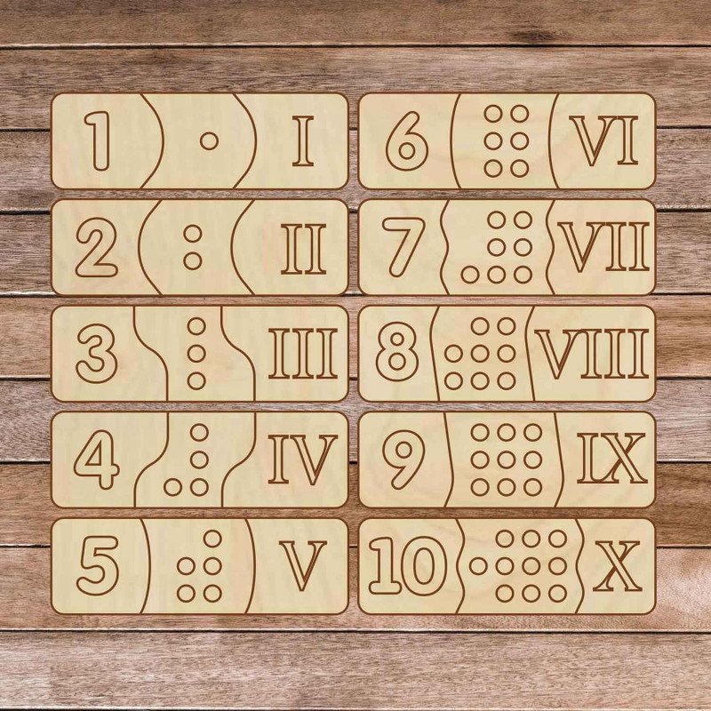 Holzpuzzle für Kinder – Römische Zahlen, 30 Teile