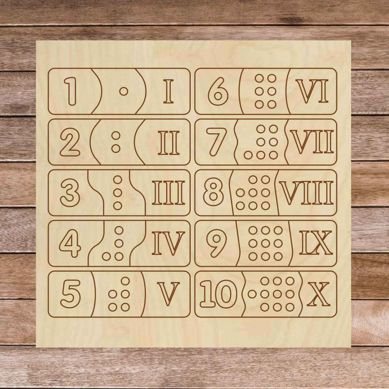 Holzpuzzle für Kinder – Römische Zahlen, 30 Teile