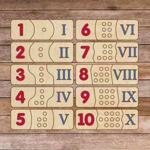 Holzpuzzle für Kinder – Römische Zahlen, 30 Teile