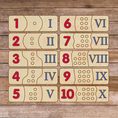 Holzpuzzle für Kinder – Römische Zahlen, 30 Teile