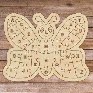 Kinderpuzzle aus Holz - Alphabet Schmetterling A-ZET 26... 2