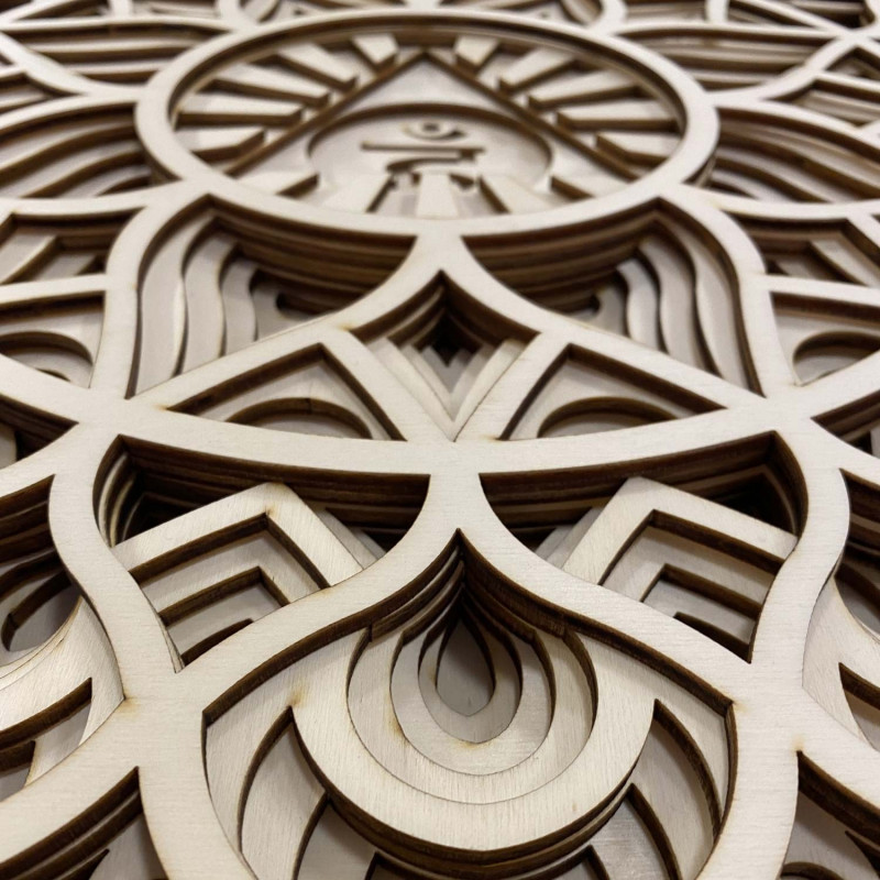 hervorragendes Holzwandbild I Mandala der Kommunikation