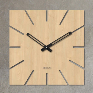 Quadratische Wanduhr aus Holz – PURE 2