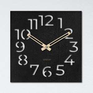 Moderne Wanduhr aus Holz im minimalistischen Design 2