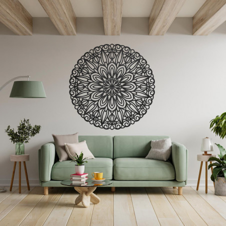 Elegantes Holzmandala an der Wand - SOFIS