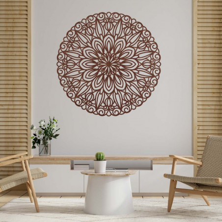 Elegantes Holzmandala an der Wand - SOFIS