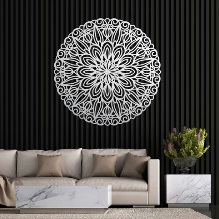 Elegantes Holzmandala an der Wand - SOFIS
