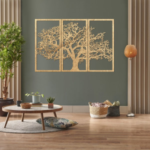 3-teiliges Wandbild aus Holz