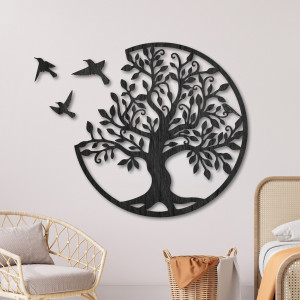 Wooden wall decoration - Tree of life with flying birds I SENTOP