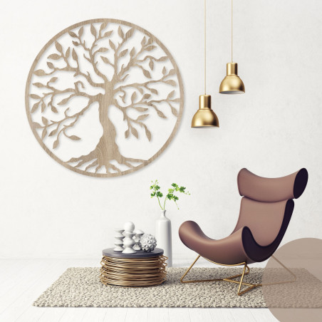 Holzbild Lebensbaum im Kreis