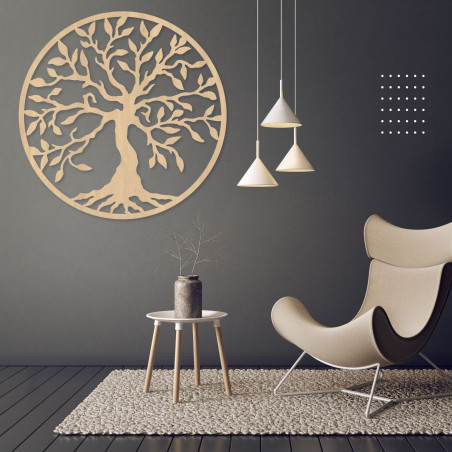 Holzbild Lebensbaum im Kreis