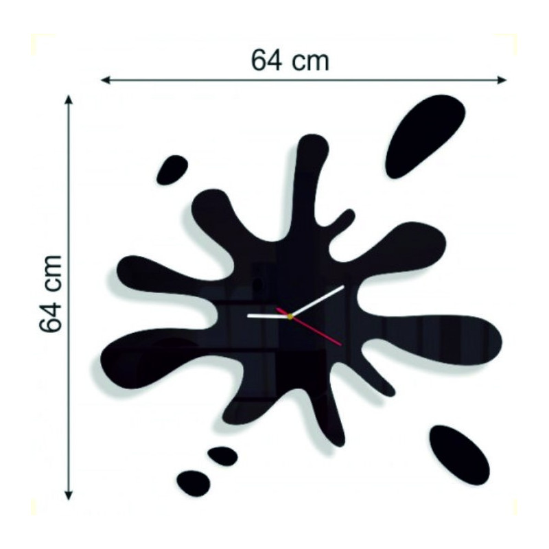 Abmessungen der X-momo Wanduhr. Design-Wanduhr aus PMMA