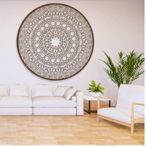 Elegante Holzmandala – Exklusive Wanddekorationen aus Holz für das Wohnzimmer 2