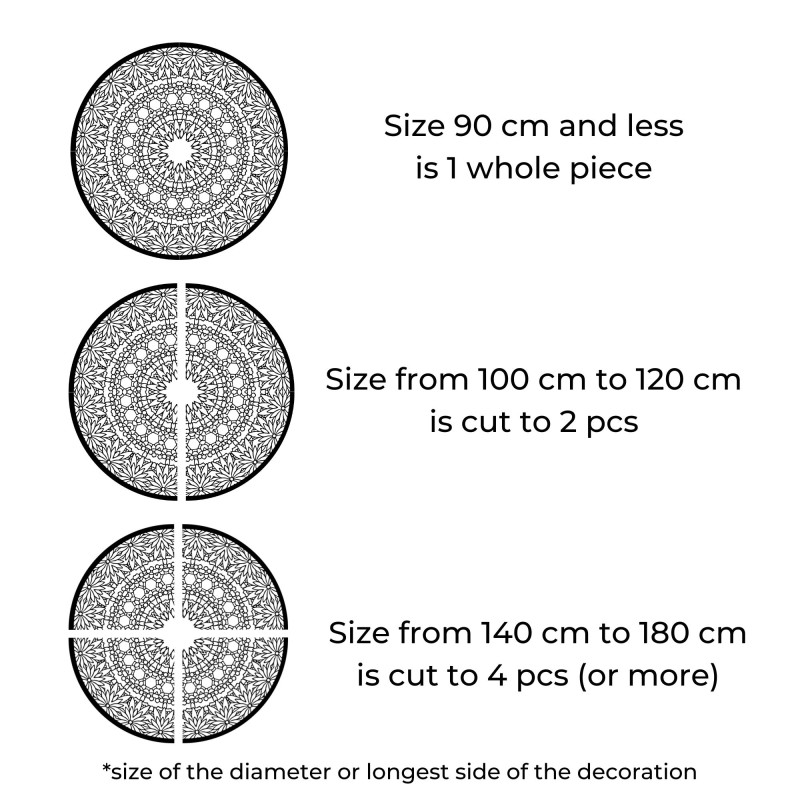 Modernes rundes Mandala-Gemälde aus Holz für das Wohnzimmer