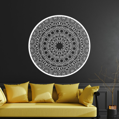 Elegantes Mandala-Gemälde aus Holz für ein modernes Zuhause