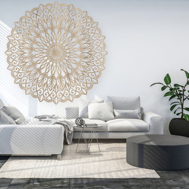 Holzbild. Die Blume des Lebens ist ein Symbol für Harmonie.